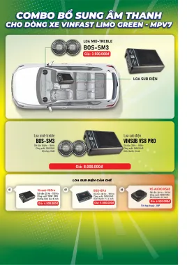 Combo nâng cấp âm thanh cho Vinfast Limo Green/VF MPV7