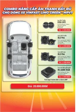 Combo nâng cấp âm thanh cho Vinfast Limo Green/VF MPV7