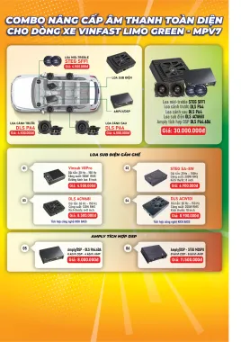 Combo nâng cấp âm thanh cho Vinfast Limo Green/VF MPV7