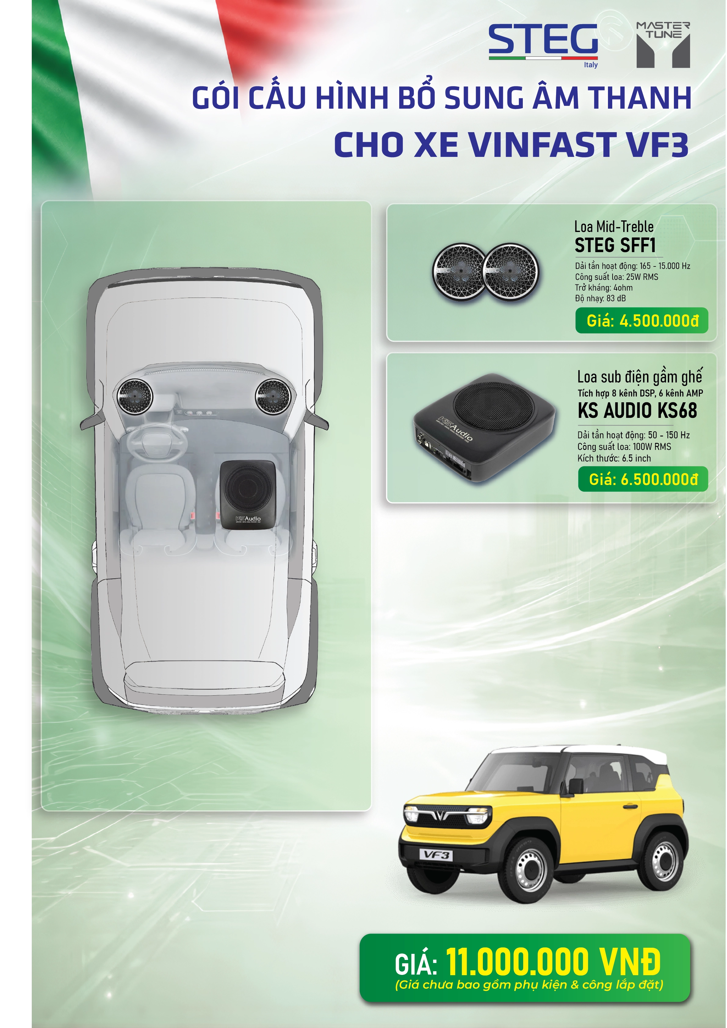 Combo nâng cấp âm thanh cho Vinfast VF3