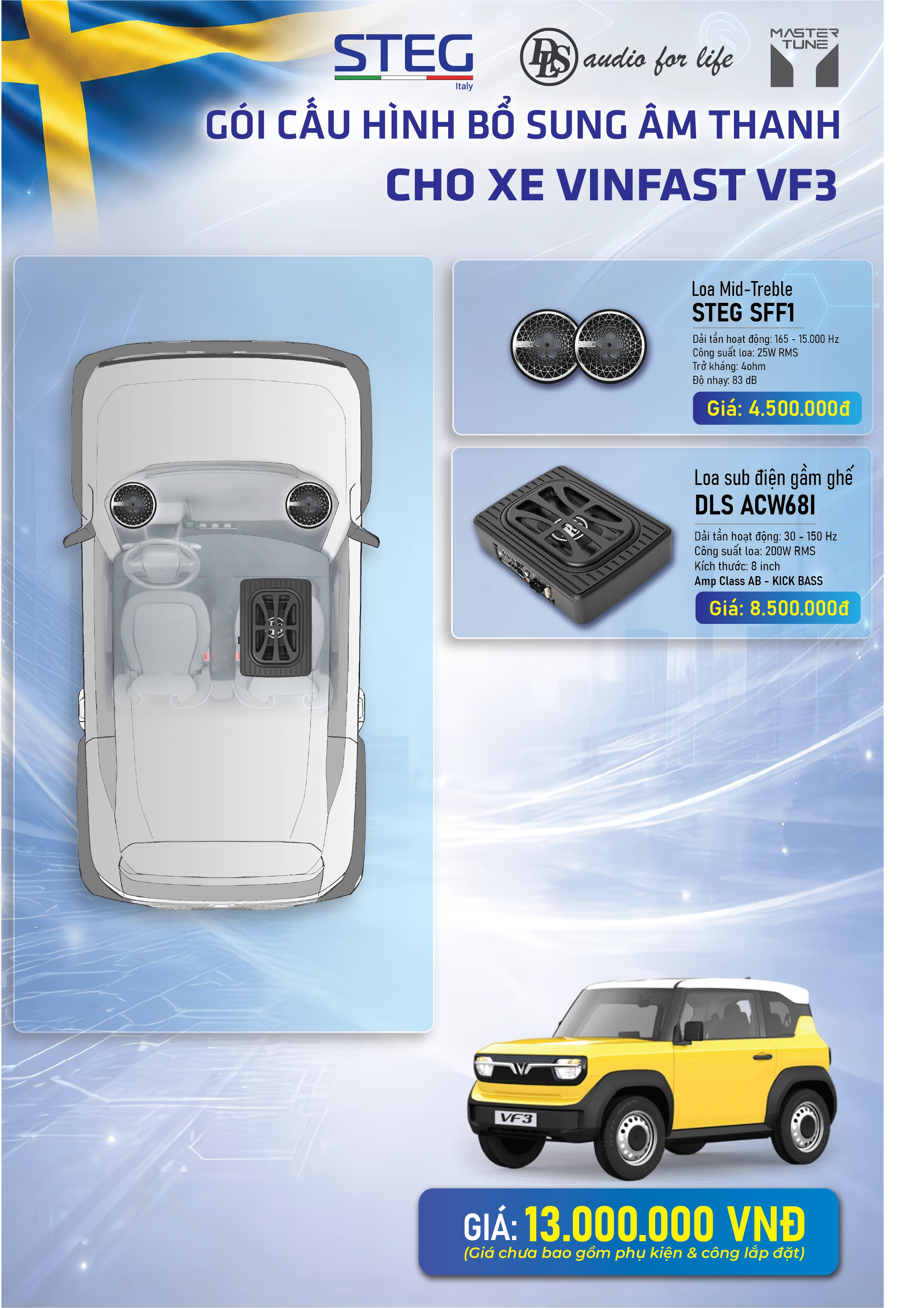 Combo nâng cấp âm thanh cho Vinfast VF3