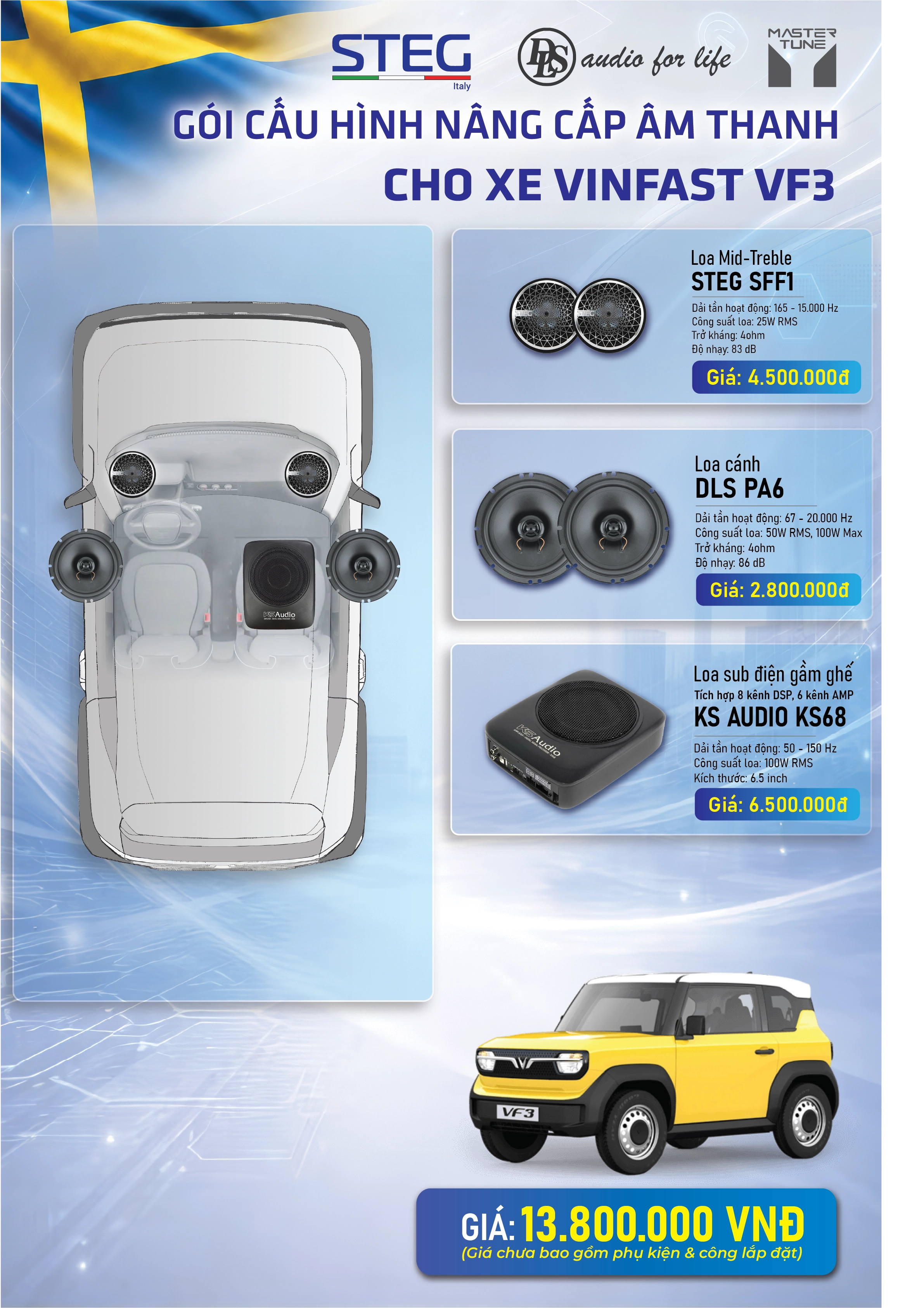 Combo nâng cấp âm thanh cho Vinfast VF3
