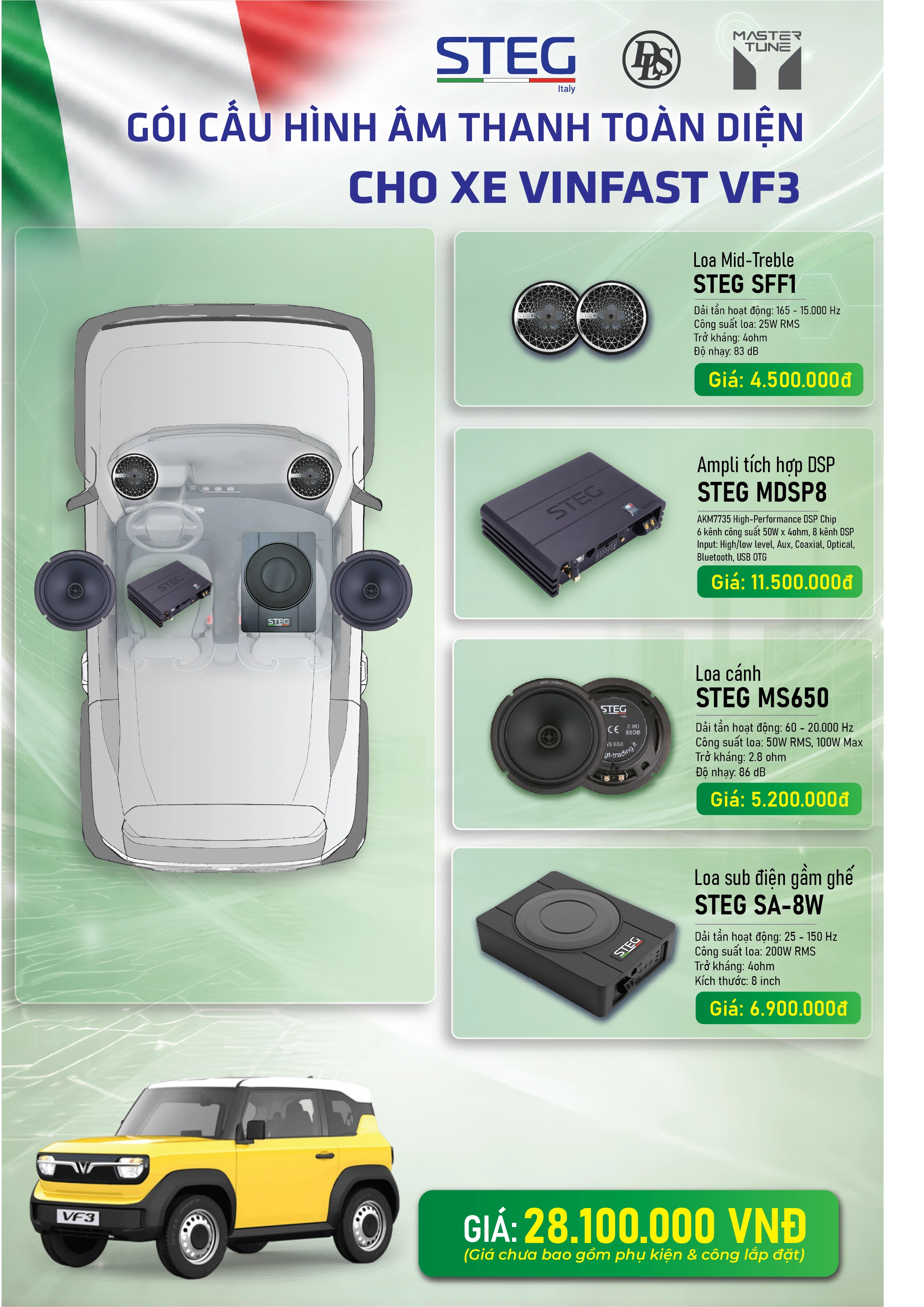 Combo nâng cấp âm thanh cho Vinfast VF3