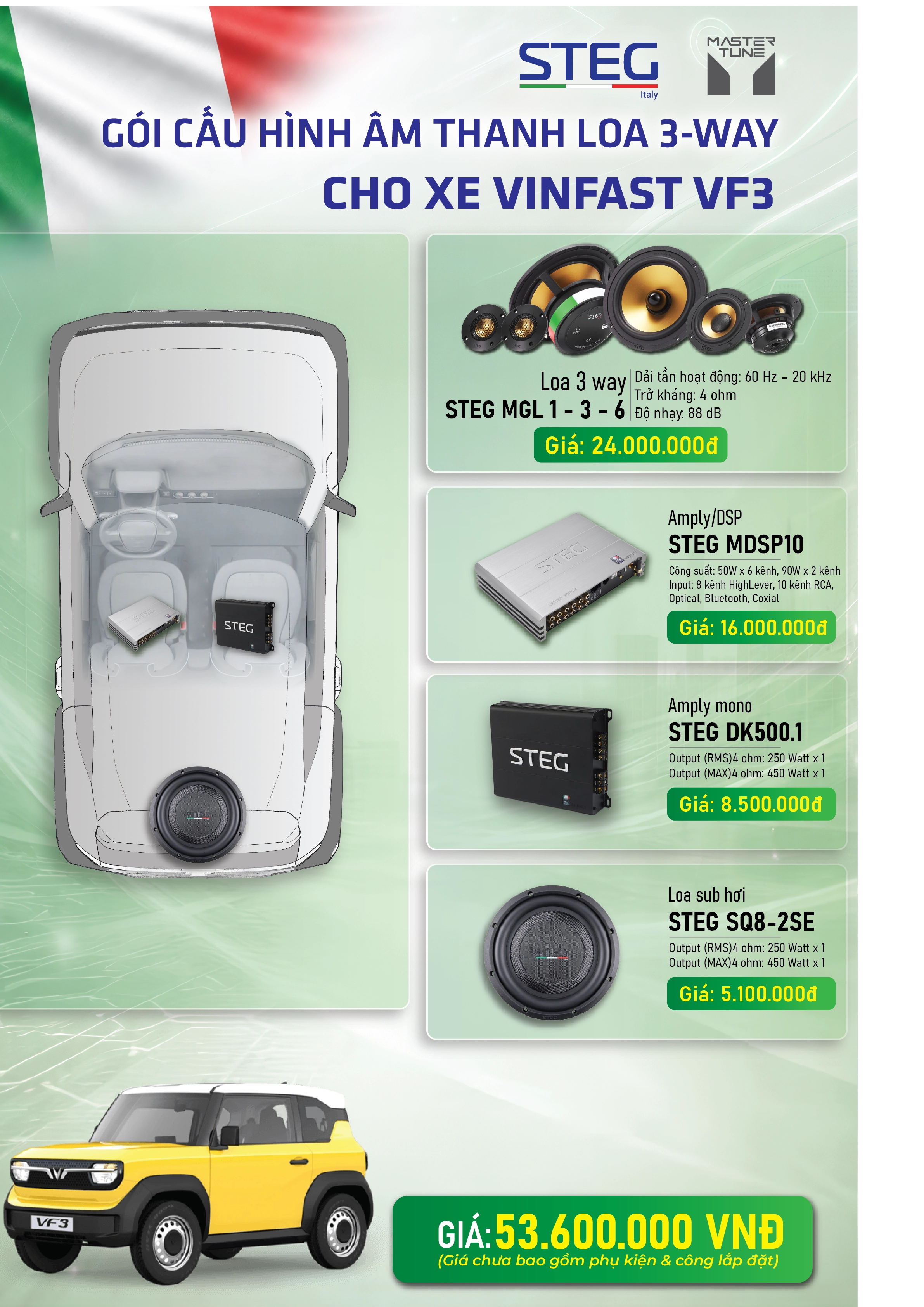 Combo nâng cấp âm thanh cho Vinfast VF3