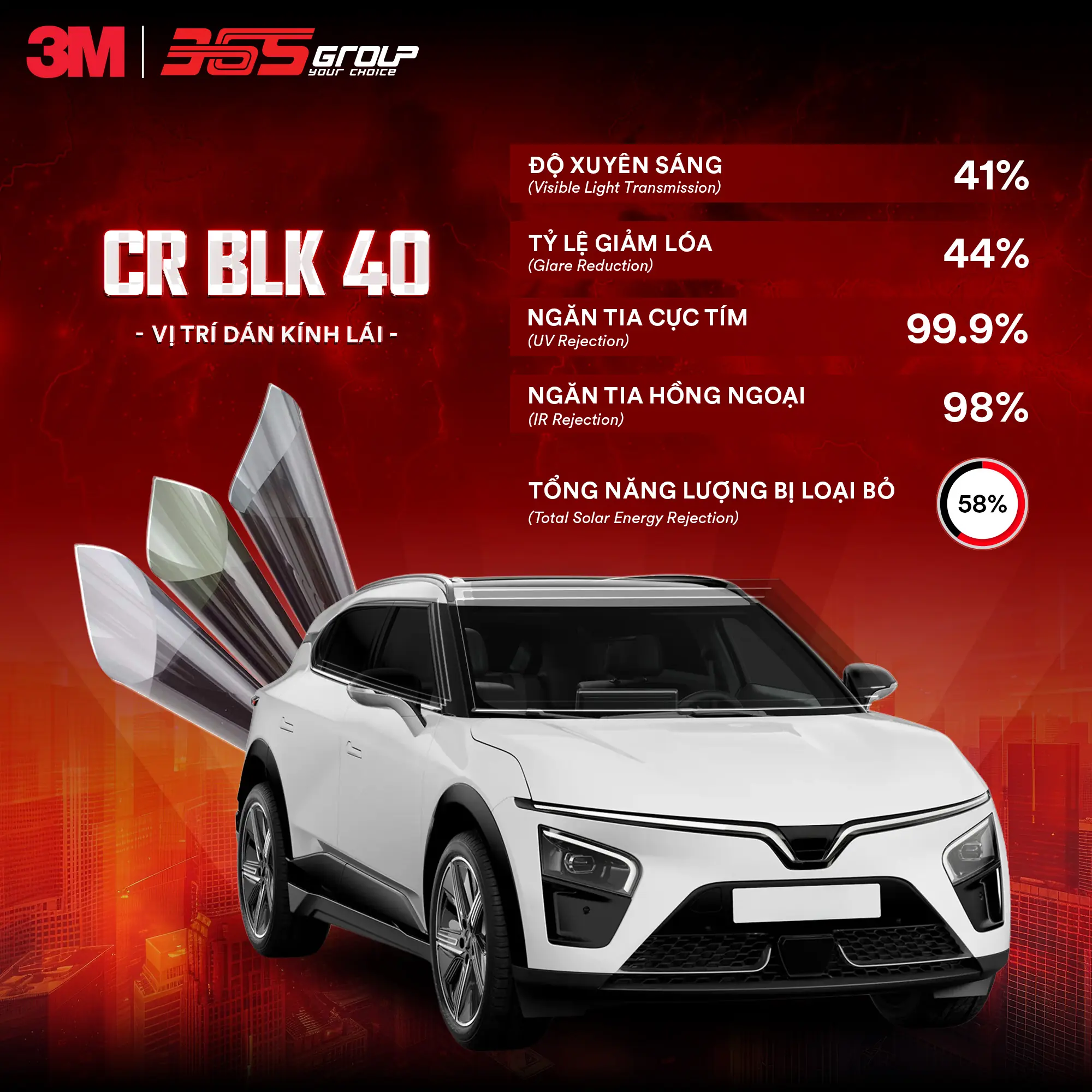 Film cách nhiệt 3M CR BLK 40
