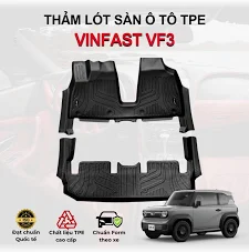 Thảm lót rối ô tô Vinfast VF3 nhựa PVC cao cấp Huvi